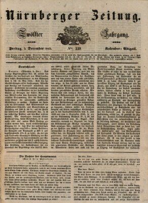 Nürnberger Zeitung (Fränkischer Kurier) Freitag 5. Dezember 1845