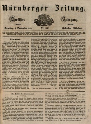 Nürnberger Zeitung (Fränkischer Kurier) Samstag 6. Dezember 1845