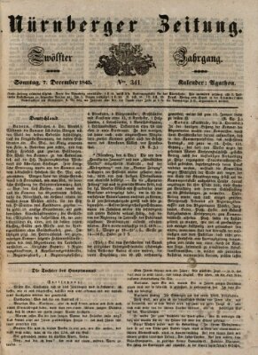 Nürnberger Zeitung (Fränkischer Kurier) Sonntag 7. Dezember 1845