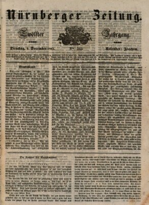 Nürnberger Zeitung (Fränkischer Kurier) Dienstag 9. Dezember 1845