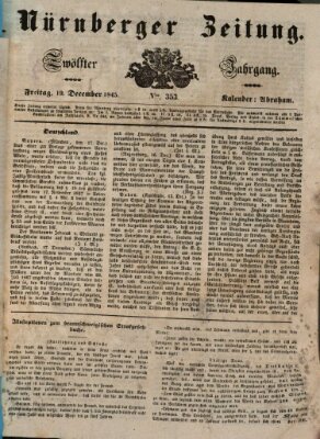 Nürnberger Zeitung (Fränkischer Kurier) Freitag 19. Dezember 1845