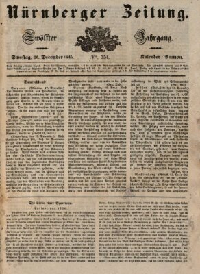 Nürnberger Zeitung (Fränkischer Kurier) Samstag 20. Dezember 1845