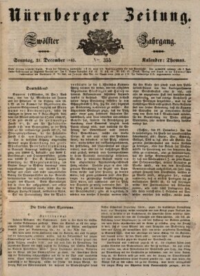 Nürnberger Zeitung (Fränkischer Kurier) Sonntag 21. Dezember 1845