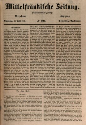 Mittelfränkische Zeitung für Recht, Freiheit und Vaterland (Fränkischer Kurier) Donnerstag 23. Juli 1846