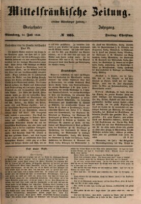 Mittelfränkische Zeitung für Recht, Freiheit und Vaterland (Fränkischer Kurier) Freitag 24. Juli 1846