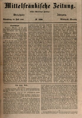 Mittelfränkische Zeitung für Recht, Freiheit und Vaterland (Fränkischer Kurier) Mittwoch 29. Juli 1846