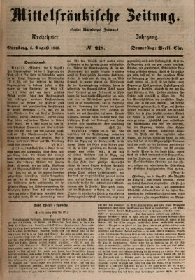 Mittelfränkische Zeitung für Recht, Freiheit und Vaterland (Fränkischer Kurier) Donnerstag 6. August 1846