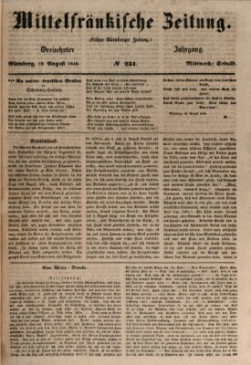 Mittelfränkische Zeitung für Recht, Freiheit und Vaterland (Fränkischer Kurier) Mittwoch 19. August 1846