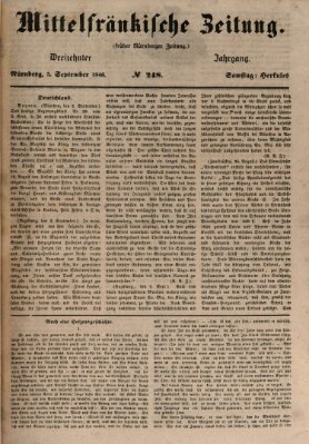 Mittelfränkische Zeitung für Recht, Freiheit und Vaterland (Fränkischer Kurier) Samstag 5. September 1846