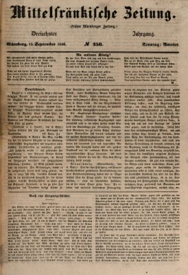 Mittelfränkische Zeitung für Recht, Freiheit und Vaterland (Fränkischer Kurier) Sonntag 13. September 1846