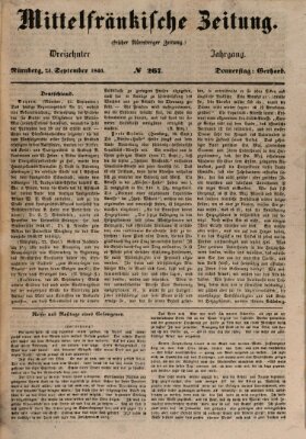 Mittelfränkische Zeitung für Recht, Freiheit und Vaterland (Fränkischer Kurier) Donnerstag 24. September 1846