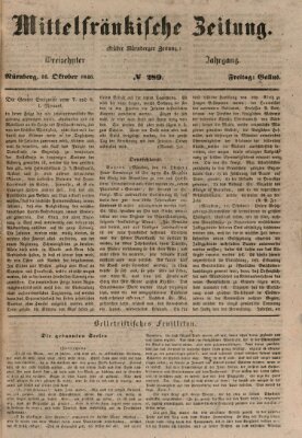 Mittelfränkische Zeitung für Recht, Freiheit und Vaterland (Fränkischer Kurier) Freitag 16. Oktober 1846