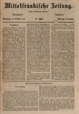 Mittelfränkische Zeitung für Recht, Freiheit und Vaterland (Fränkischer Kurier) Montag 26. Oktober 1846