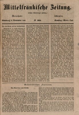 Mittelfränkische Zeitung für Recht, Freiheit und Vaterland (Fränkischer Kurier) Samstag 21. November 1846