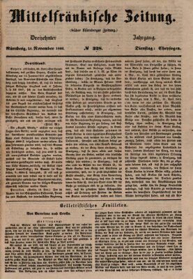 Mittelfränkische Zeitung für Recht, Freiheit und Vaterland (Fränkischer Kurier) Dienstag 24. November 1846