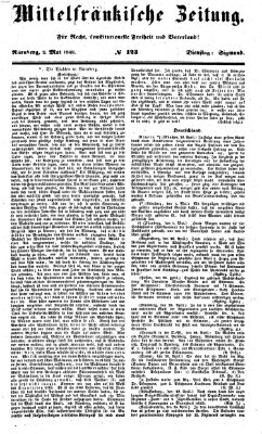 Mittelfränkische Zeitung für Recht, Freiheit und Vaterland (Fränkischer Kurier) Dienstag 2. Mai 1848