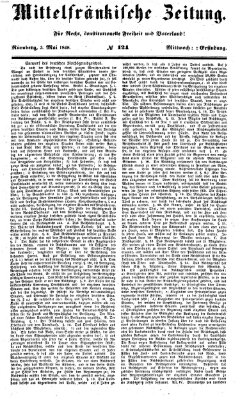 Mittelfränkische Zeitung für Recht, Freiheit und Vaterland (Fränkischer Kurier) Mittwoch 3. Mai 1848