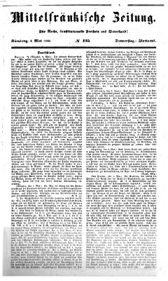 Mittelfränkische Zeitung für Recht, Freiheit und Vaterland (Fränkischer Kurier) Donnerstag 4. Mai 1848