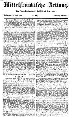 Mittelfränkische Zeitung für Recht, Freiheit und Vaterland (Fränkischer Kurier) Freitag 9. Juni 1848