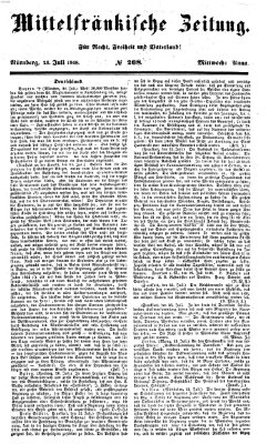 Mittelfränkische Zeitung für Recht, Freiheit und Vaterland (Fränkischer Kurier) Mittwoch 26. Juli 1848