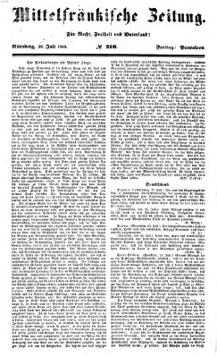 Mittelfränkische Zeitung für Recht, Freiheit und Vaterland (Fränkischer Kurier) Freitag 28. Juli 1848