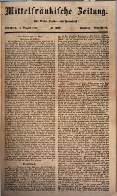 Mittelfränkische Zeitung für Recht, Freiheit und Vaterland (Fränkischer Kurier) Sonntag 13. August 1848