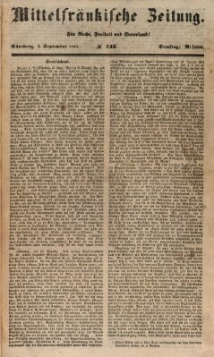 Mittelfränkische Zeitung für Recht, Freiheit und Vaterland (Fränkischer Kurier) Samstag 2. September 1848