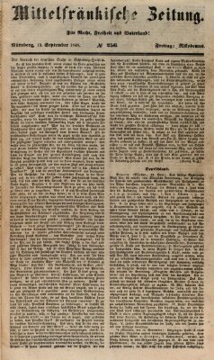 Mittelfränkische Zeitung für Recht, Freiheit und Vaterland (Fränkischer Kurier) Freitag 15. September 1848