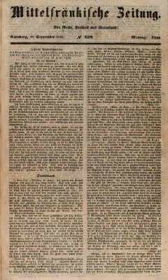 Mittelfränkische Zeitung für Recht, Freiheit und Vaterland (Fränkischer Kurier) Montag 18. September 1848