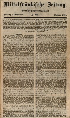 Mittelfränkische Zeitung für Recht, Freiheit und Vaterland (Fränkischer Kurier) Freitag 6. Oktober 1848