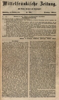 Mittelfränkische Zeitung für Recht, Freiheit und Vaterland (Fränkischer Kurier) Dienstag 10. Oktober 1848