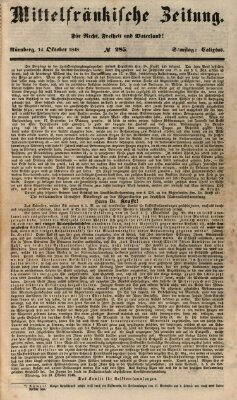 Mittelfränkische Zeitung für Recht, Freiheit und Vaterland (Fränkischer Kurier) Samstag 14. Oktober 1848