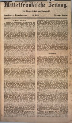 Mittelfränkische Zeitung für Recht, Freiheit und Vaterland (Fränkischer Kurier) Montag 20. November 1848