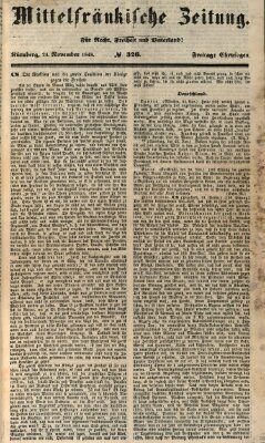 Mittelfränkische Zeitung für Recht, Freiheit und Vaterland (Fränkischer Kurier) Freitag 24. November 1848