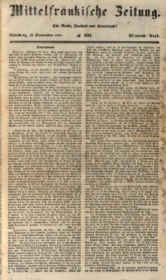 Mittelfränkische Zeitung für Recht, Freiheit und Vaterland (Fränkischer Kurier) Mittwoch 29. November 1848