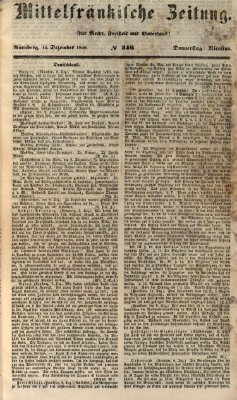 Mittelfränkische Zeitung für Recht, Freiheit und Vaterland (Fränkischer Kurier) Donnerstag 14. Dezember 1848