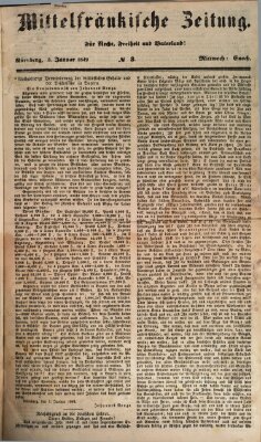 Mittelfränkische Zeitung für Recht, Freiheit und Vaterland (Fränkischer Kurier) Mittwoch 3. Januar 1849