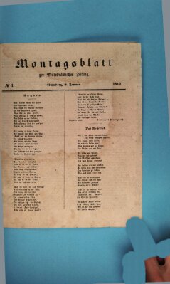 Mittelfränkische Zeitung für Recht, Freiheit und Vaterland (Fränkischer Kurier) Montag 8. Januar 1849