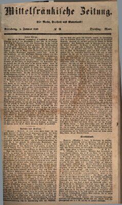 Mittelfränkische Zeitung für Recht, Freiheit und Vaterland (Fränkischer Kurier) Dienstag 9. Januar 1849