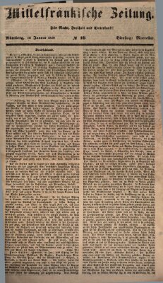 Mittelfränkische Zeitung für Recht, Freiheit und Vaterland (Fränkischer Kurier) Dienstag 16. Januar 1849