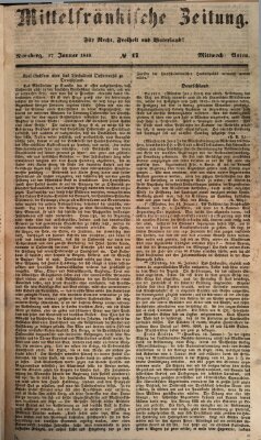 Mittelfränkische Zeitung für Recht, Freiheit und Vaterland (Fränkischer Kurier) Mittwoch 17. Januar 1849