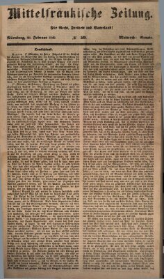 Mittelfränkische Zeitung für Recht, Freiheit und Vaterland (Fränkischer Kurier) Mittwoch 28. Februar 1849