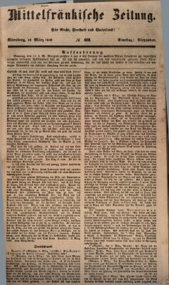 Mittelfränkische Zeitung für Recht, Freiheit und Vaterland (Fränkischer Kurier) Samstag 10. März 1849