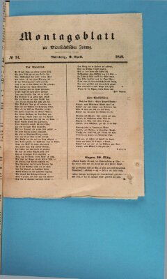 Mittelfränkische Zeitung für Recht, Freiheit und Vaterland (Fränkischer Kurier) Montag 9. April 1849