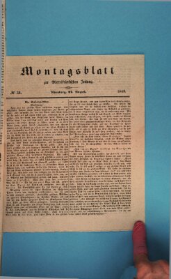 Mittelfränkische Zeitung für Recht, Freiheit und Vaterland (Fränkischer Kurier) Montag 27. August 1849