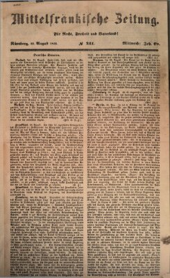 Mittelfränkische Zeitung für Recht, Freiheit und Vaterland (Fränkischer Kurier) Mittwoch 29. August 1849