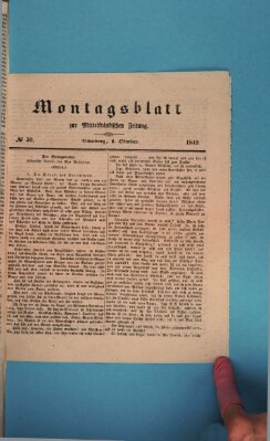 Mittelfränkische Zeitung für Recht, Freiheit und Vaterland (Fränkischer Kurier) Montag 1. Oktober 1849