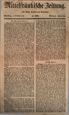 Mittelfränkische Zeitung für Recht, Freiheit und Vaterland (Fränkischer Kurier) Mittwoch 17. Oktober 1849