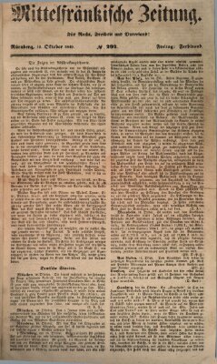 Mittelfränkische Zeitung für Recht, Freiheit und Vaterland (Fränkischer Kurier) Freitag 19. Oktober 1849