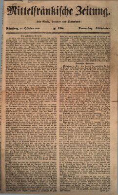 Mittelfränkische Zeitung für Recht, Freiheit und Vaterland (Fränkischer Kurier) Donnerstag 25. Oktober 1849